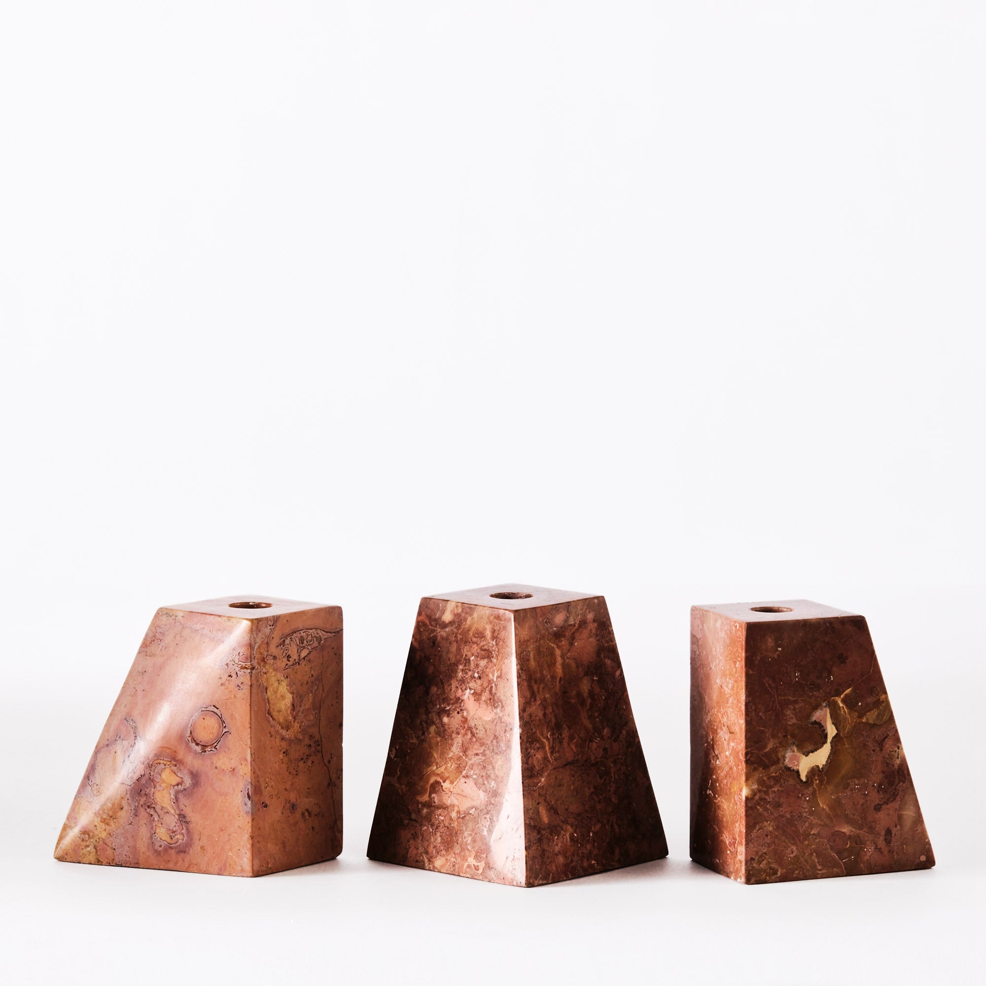 Pyramid Candle Holders Red