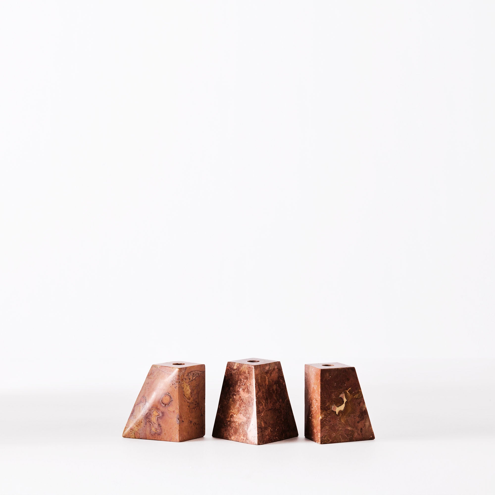 Pyramid Candle Holders Red