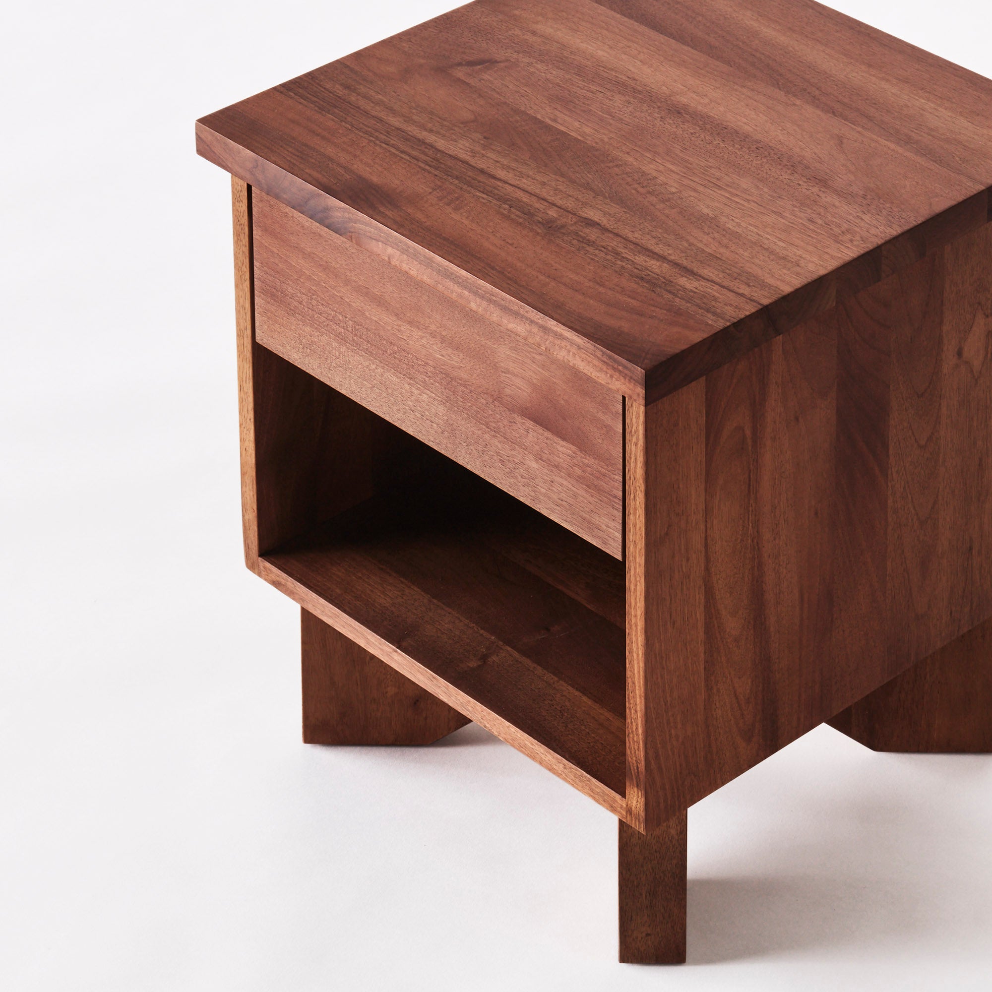 V Bedside Table Walnut