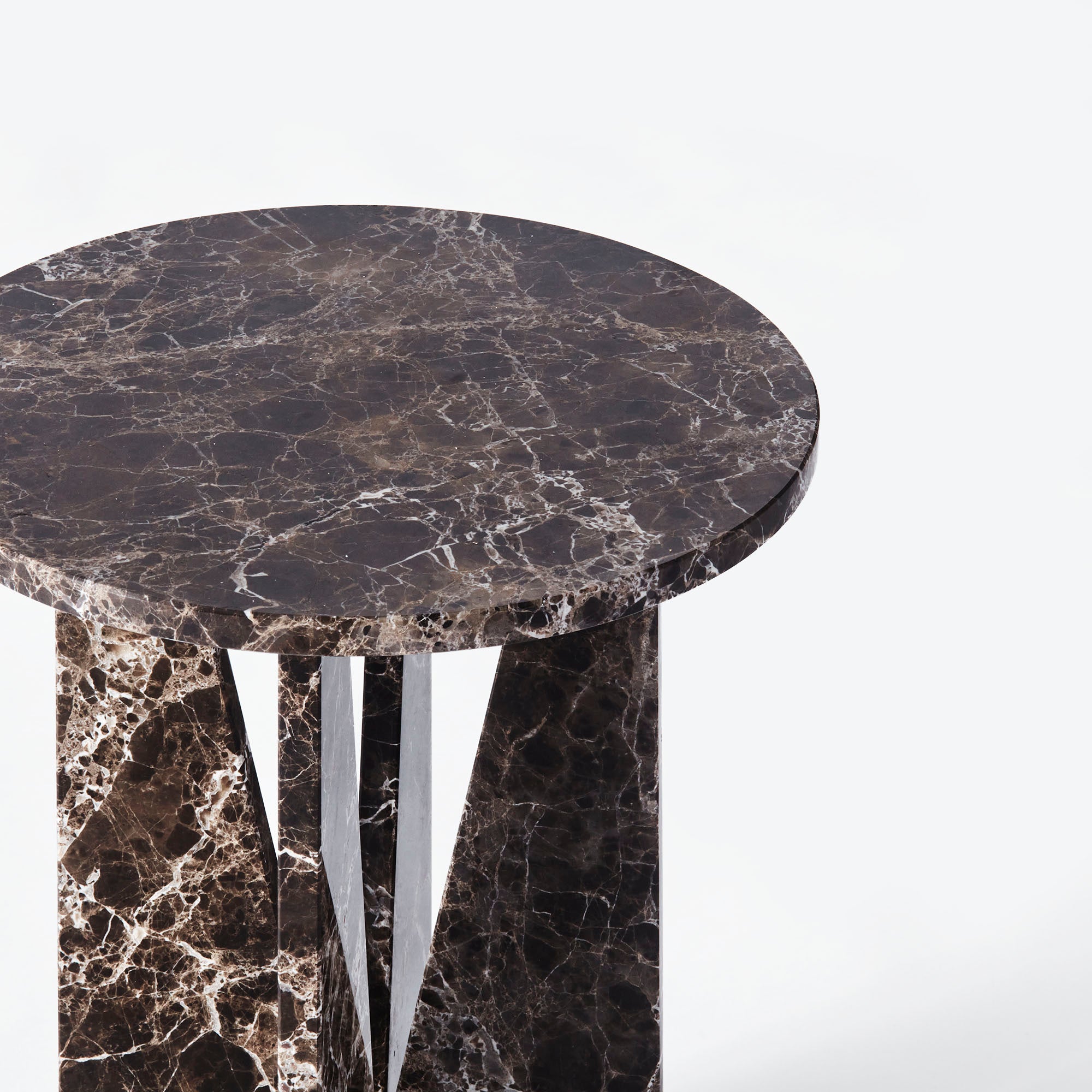 V Side Table Dark Emperador