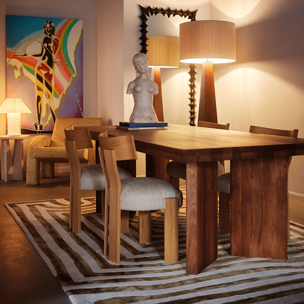 Psychedelic Labyrinth Rug Beige