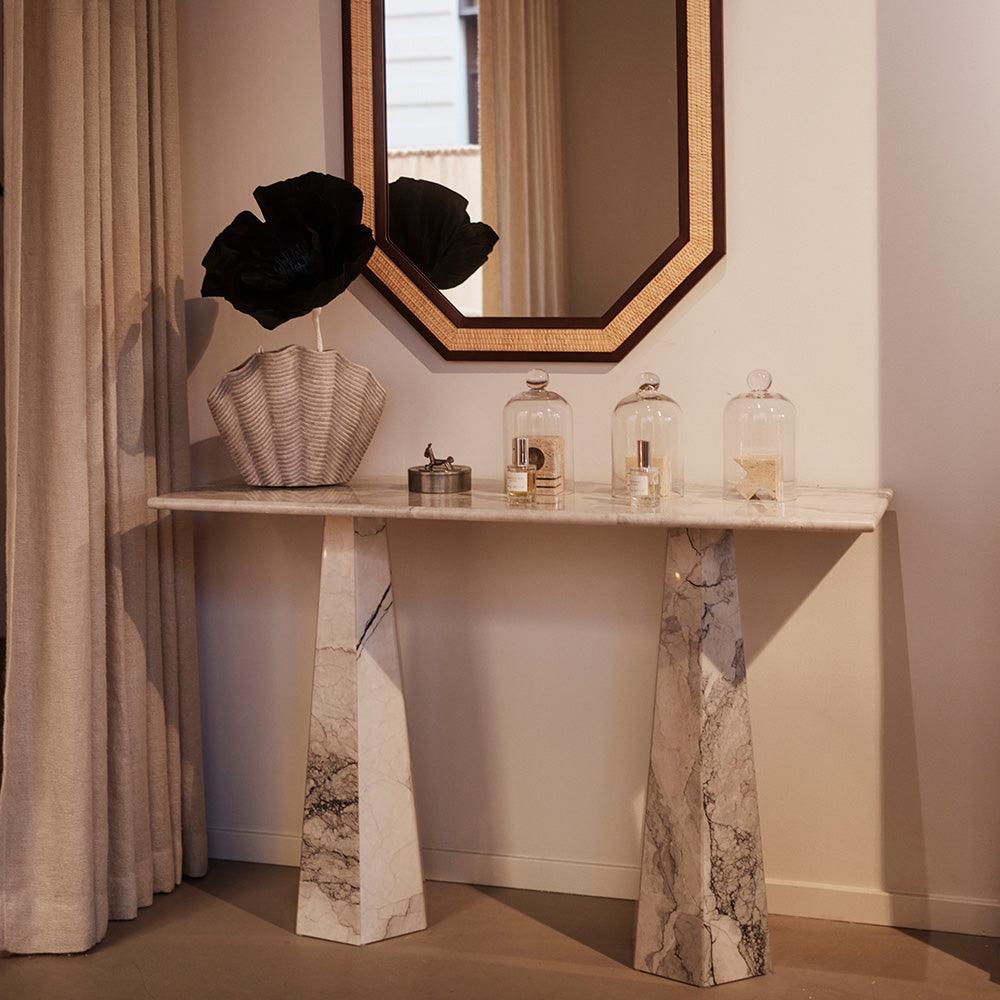 Hexagon Console Table Albanian Grey