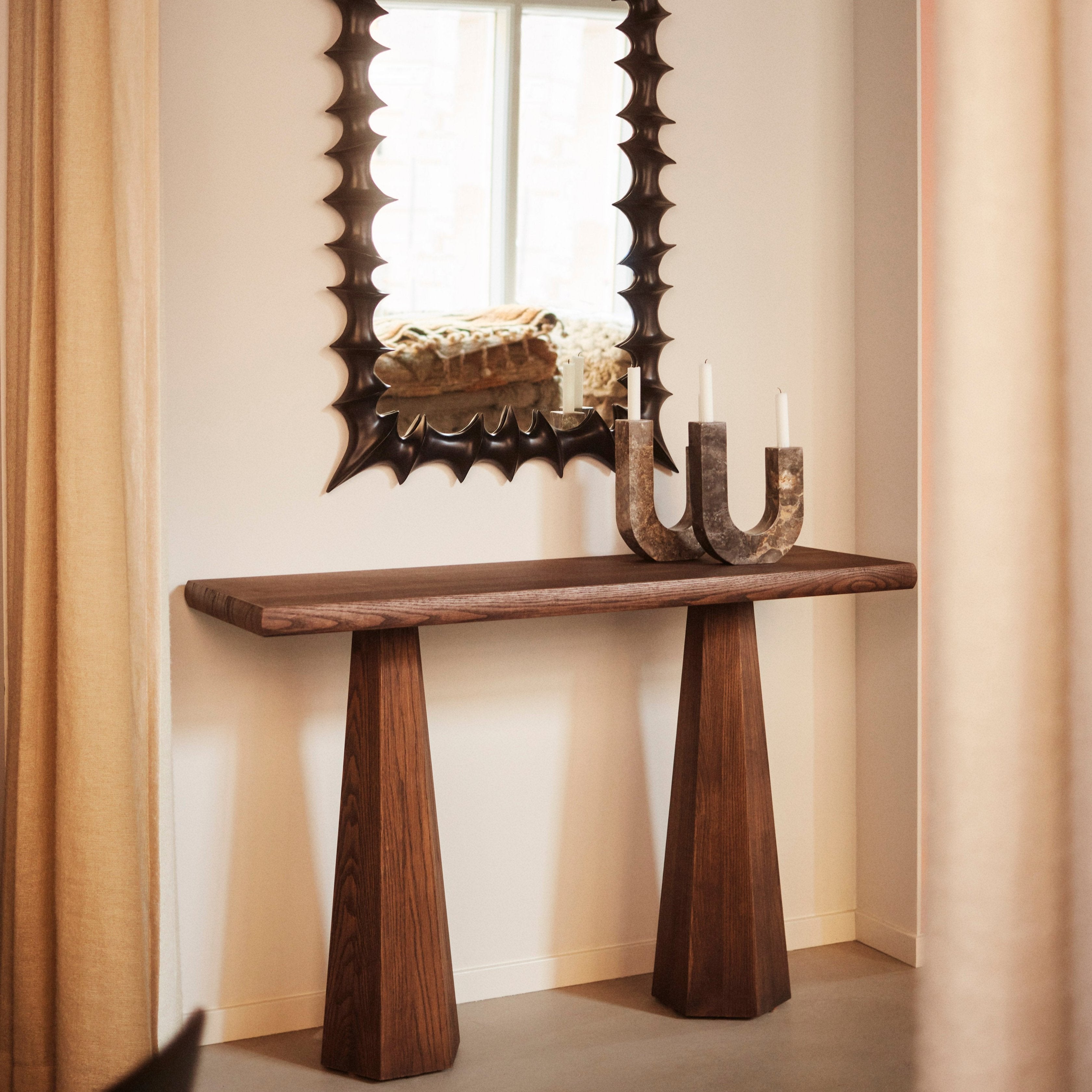 Hexagon Console Table Stained Ash