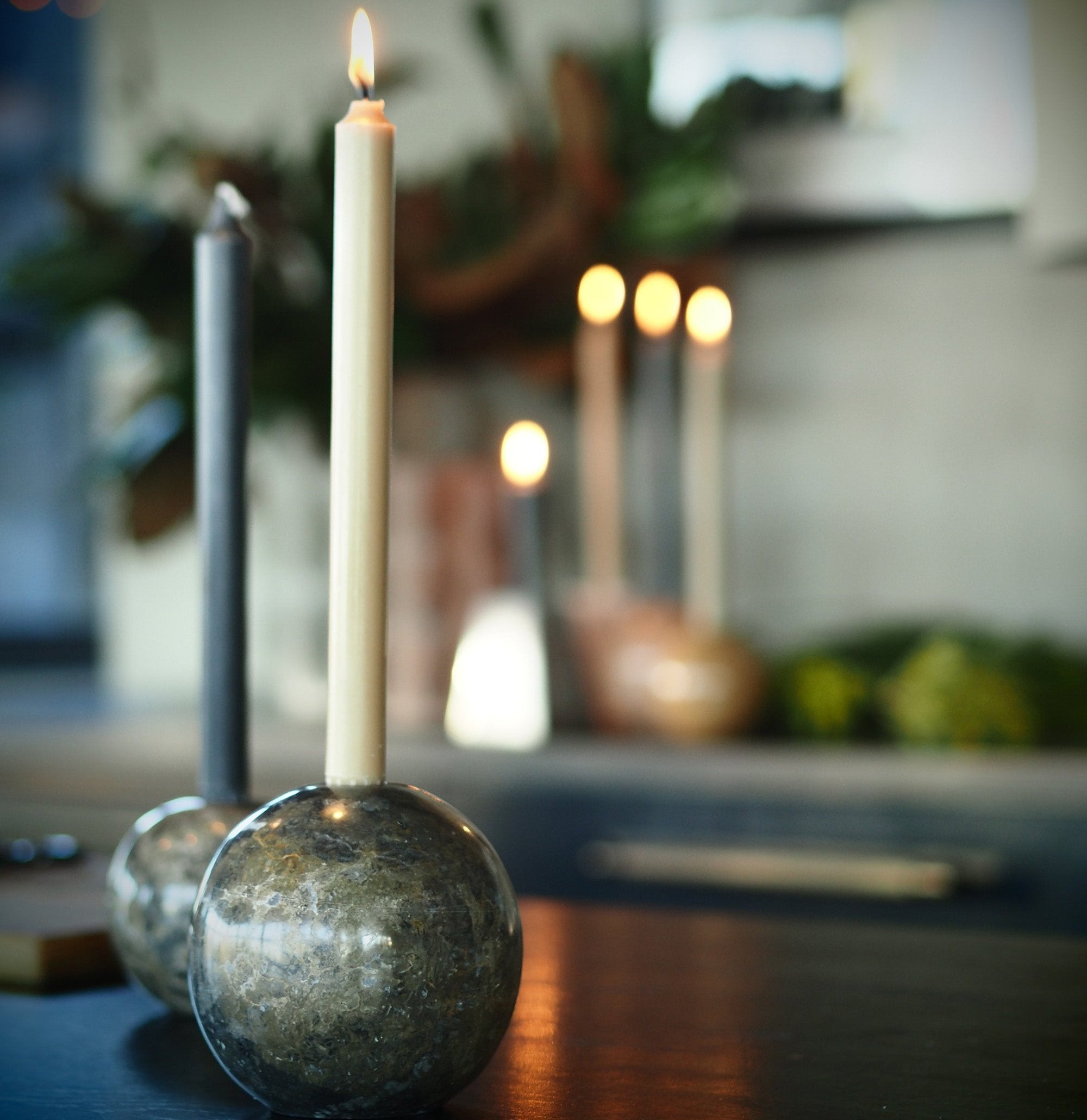 Sphere Candle Holder 12 Grey