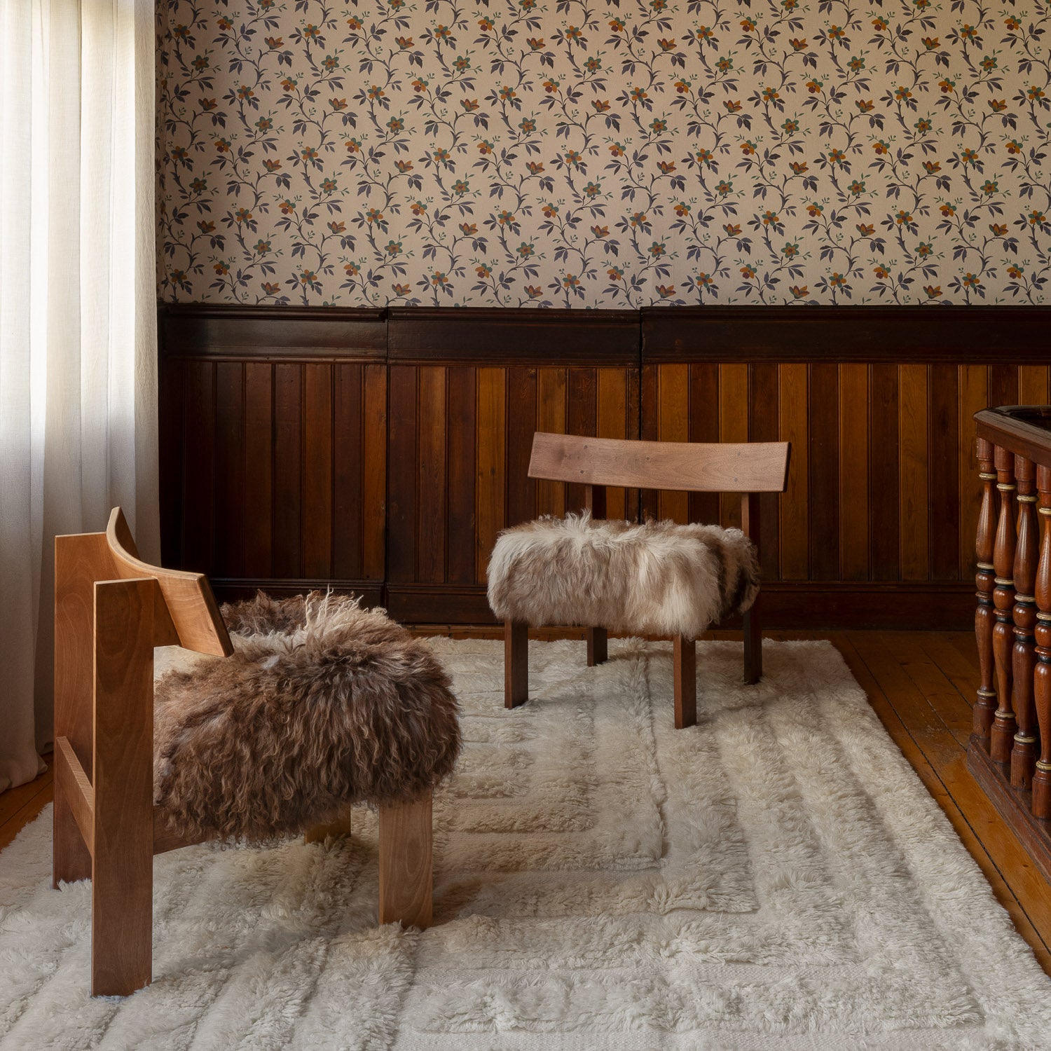 Shaggy Labyrinth Rug White