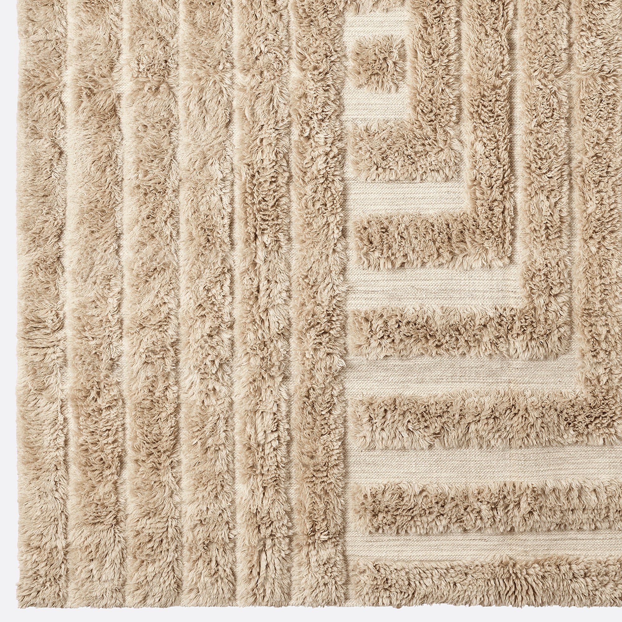 Shaggy Labyrinth Rug Beige