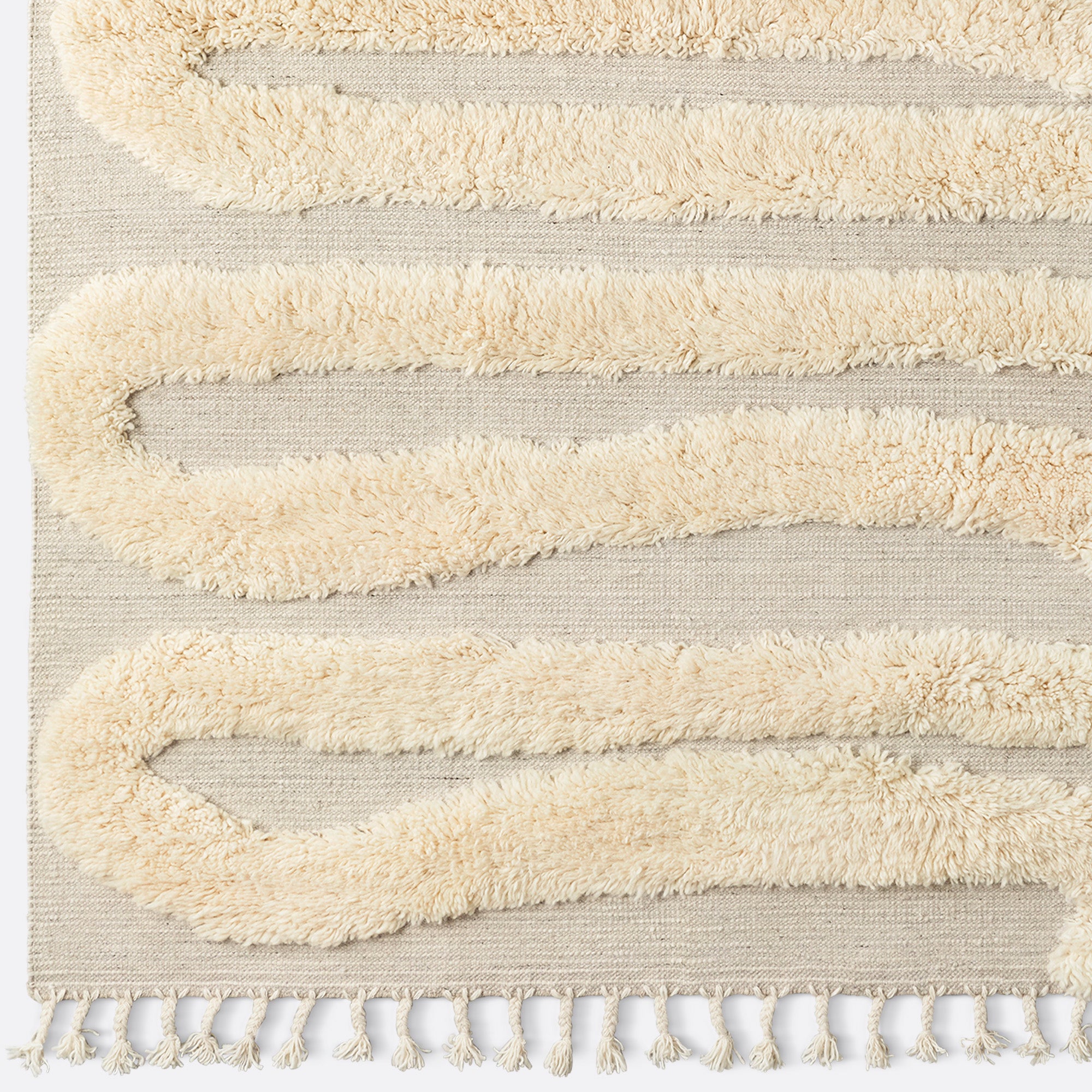 Snake Rya Rug Off White