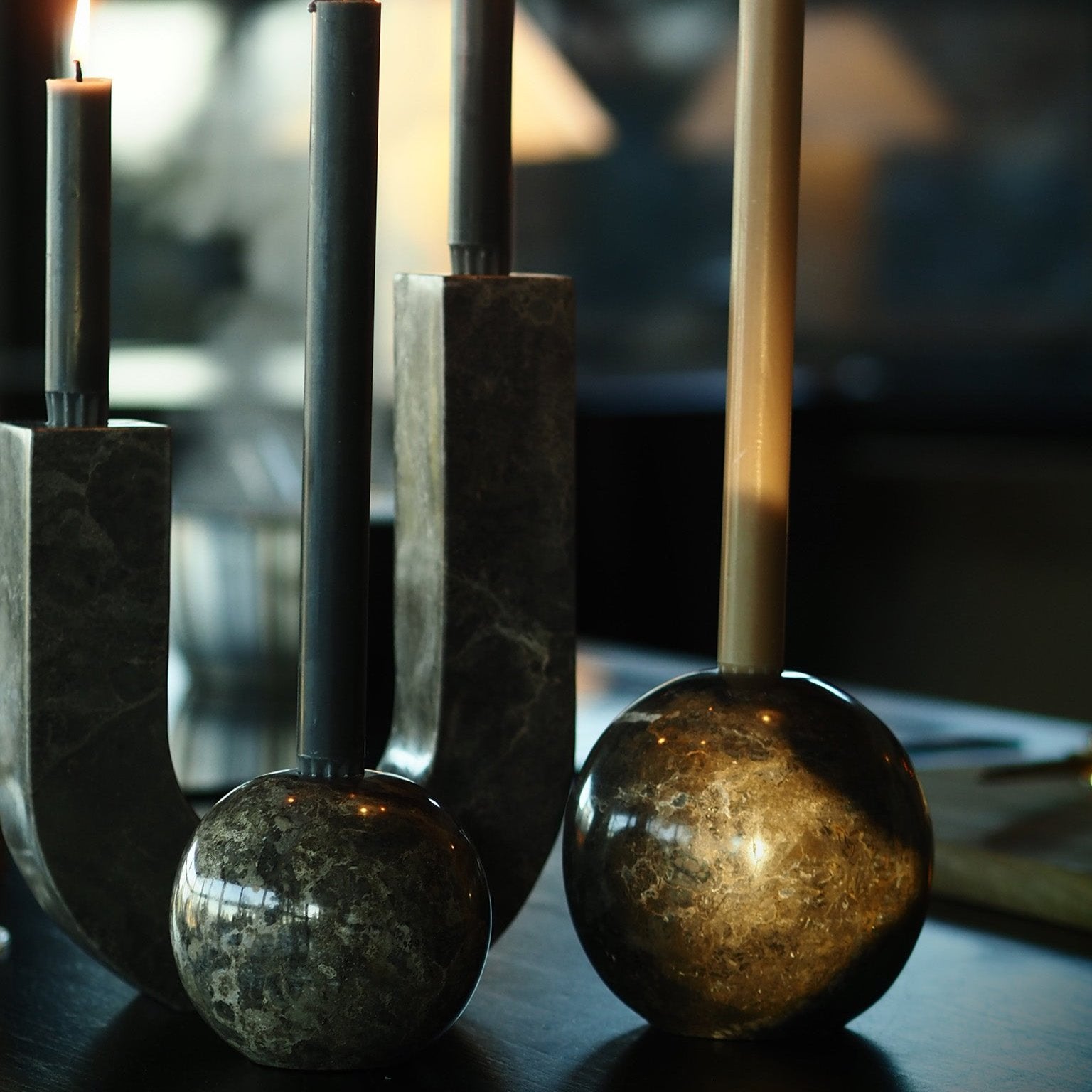 Sphere Candle Holder 10 Grey