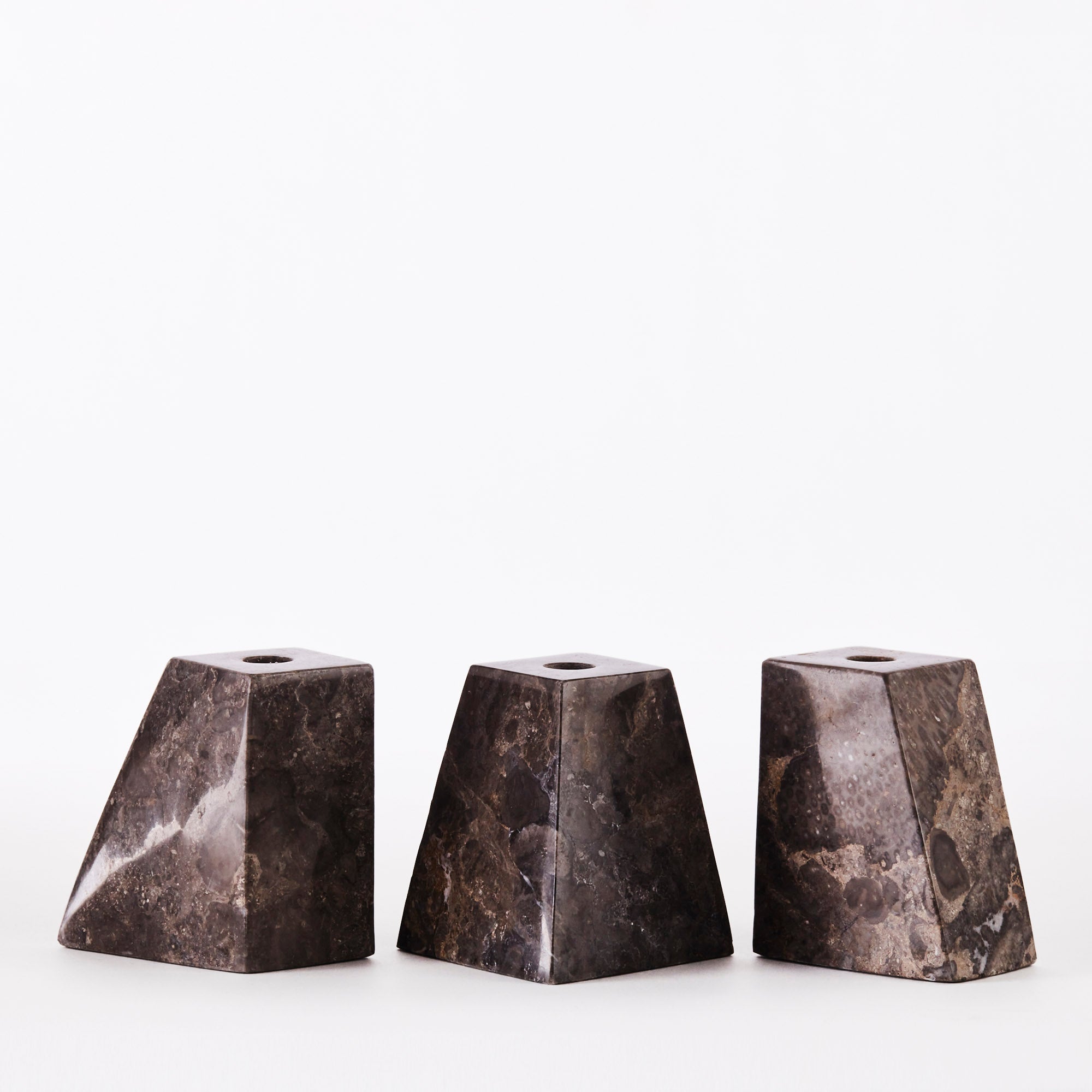Pyramid Candle Holders Grey