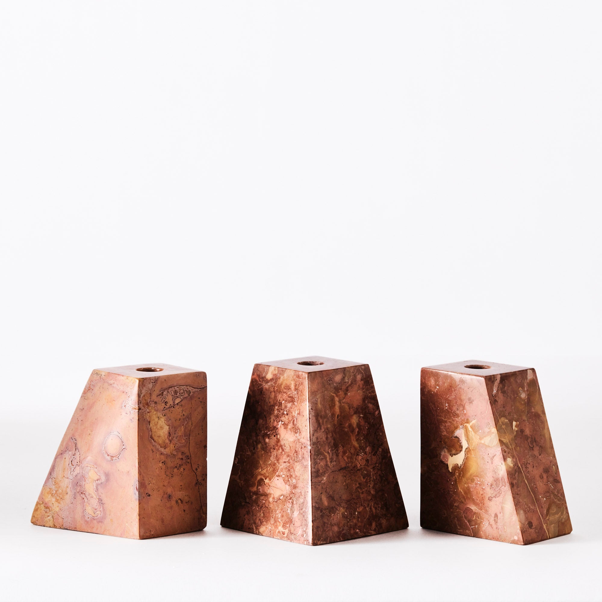 Pyramid Candle Holders Red